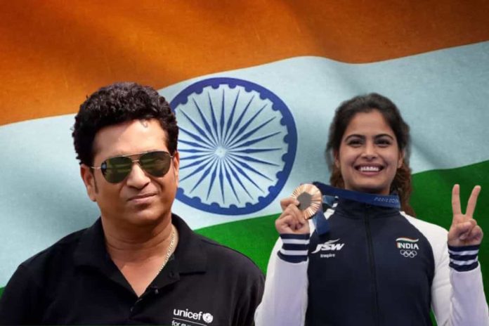 manu bhaker meets sachin tendulkar