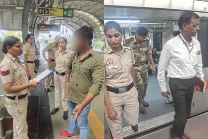 Delhi police in Delhi metro